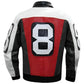 8 Ball Faux Leather Bomber Jacket – 90s Seinfeld David Puddy Retro Style Coat Men’s The Jackeeta