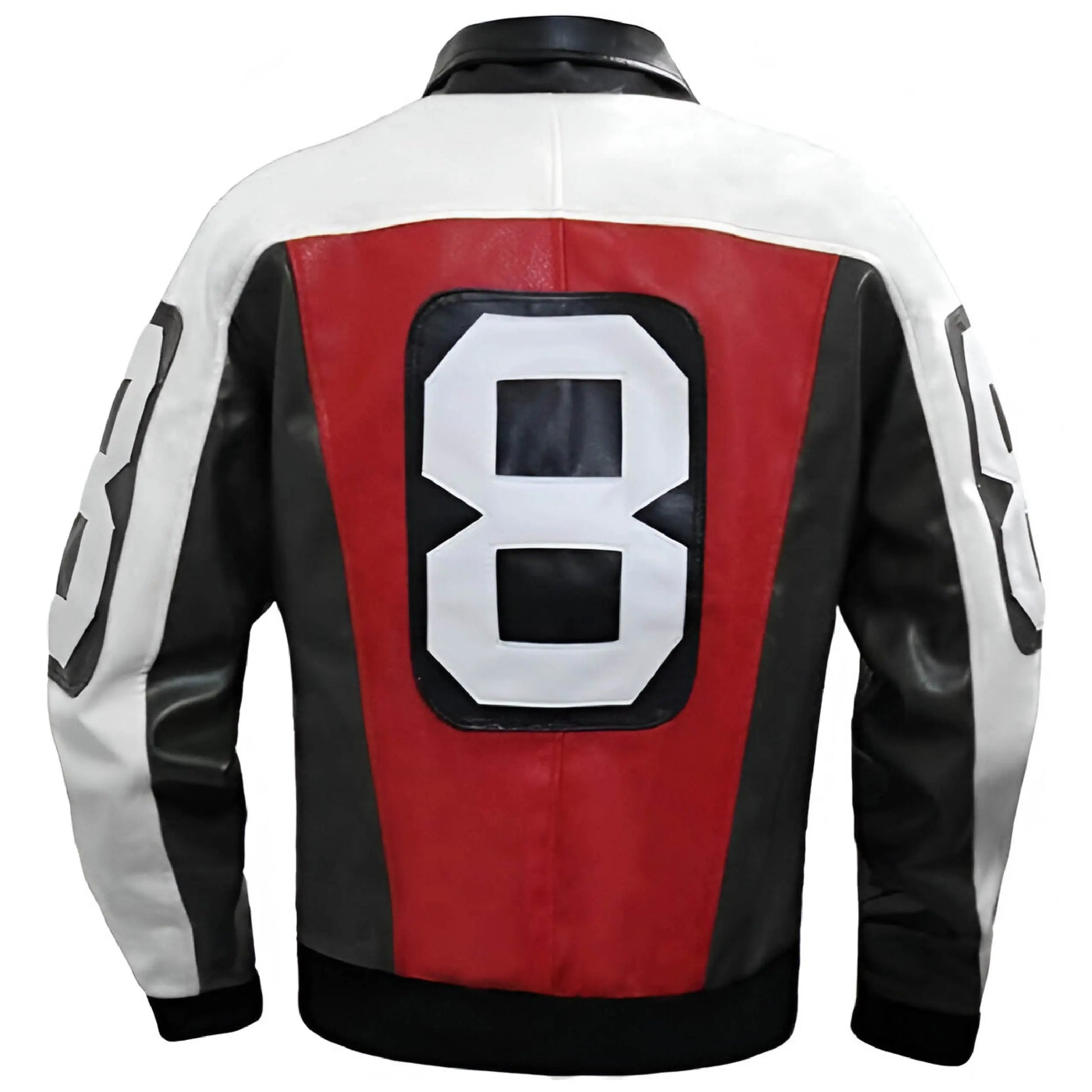 8 Ball Faux Leather Bomber Jacket – 90s Seinfeld David Puddy Retro Style Coat Men’s The Jackeeta