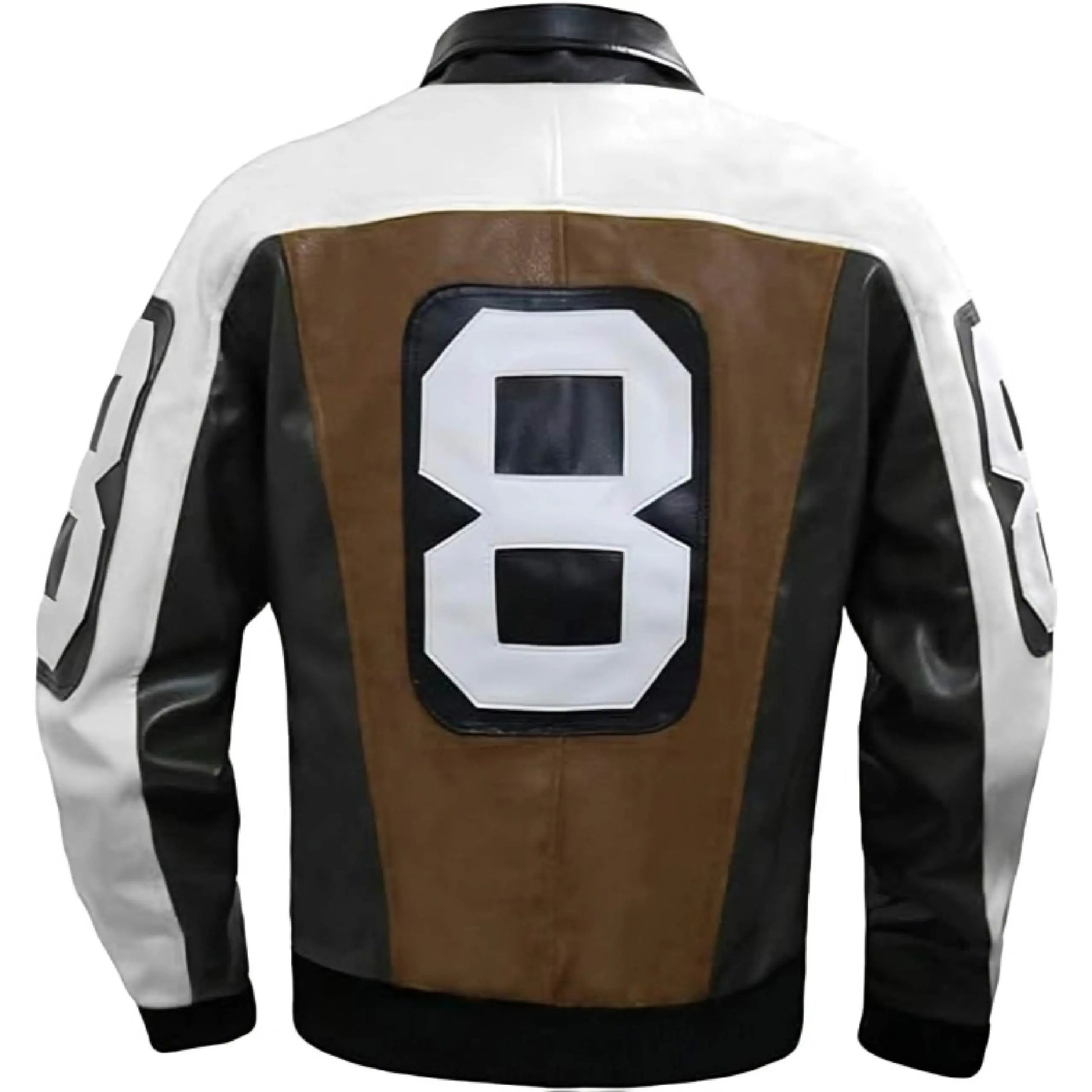 8 Ball Faux Leather Bomber Jacket – 90s Seinfeld David Puddy Retro Style Coat Men’s The Jackeeta