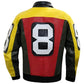 8 Ball Faux Leather Bomber Jacket – 90s Seinfeld David Puddy Retro Style Coat Men’s The Jackeeta