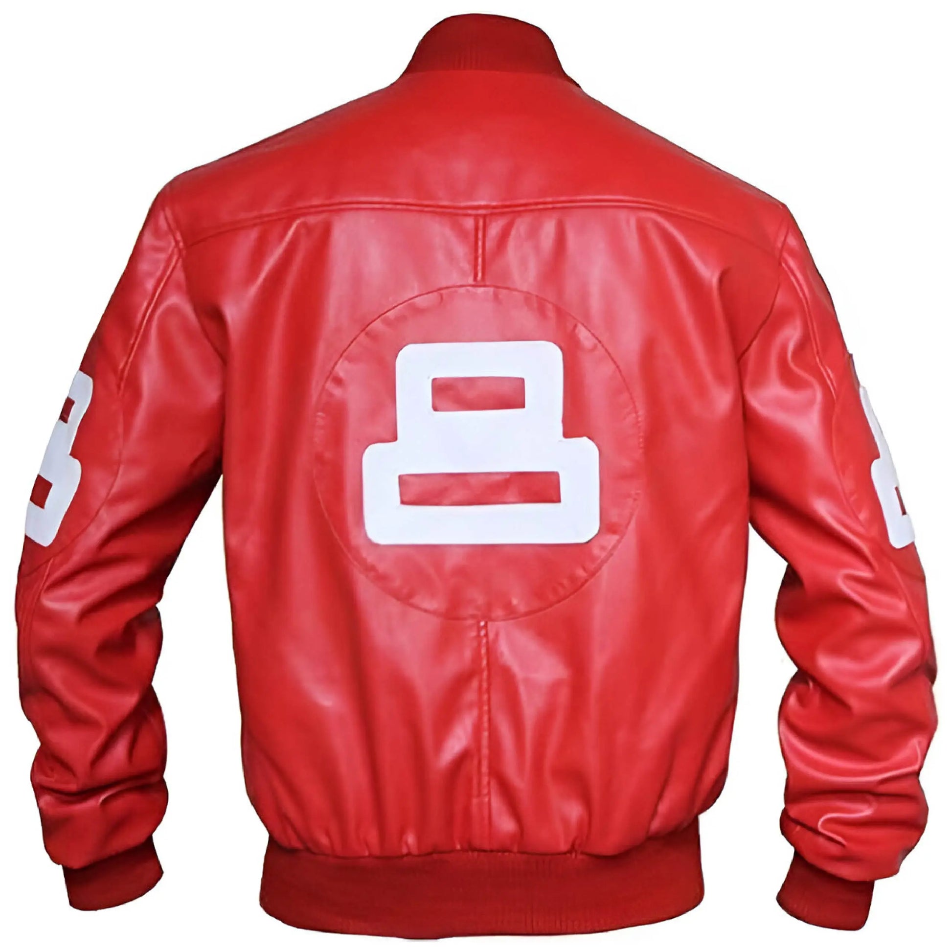 8 Ball Faux Leather Bomber Jacket – 90s Seinfeld David Puddy Retro Style Coat Men’s The Jackeeta
