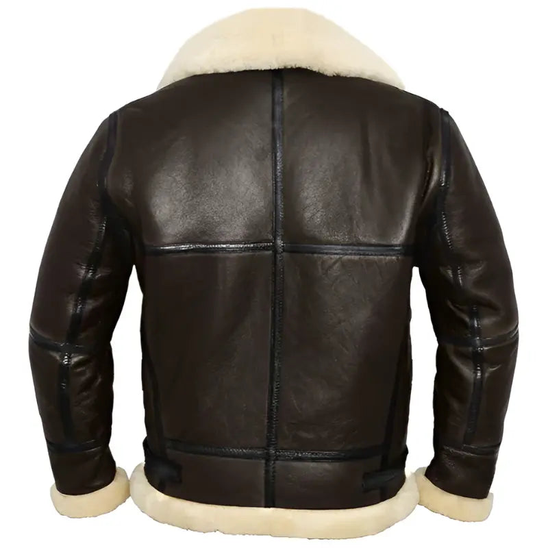 B3 Aviator Bomber Jacket – Real Shearling Leather Flight Coat for Winter Men’s The Jackeeta