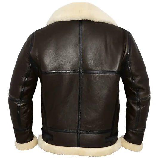 B3 Aviator Bomber Jacket – Real Shearling Leather Flight Coat for Winter Men’s The Jackeeta