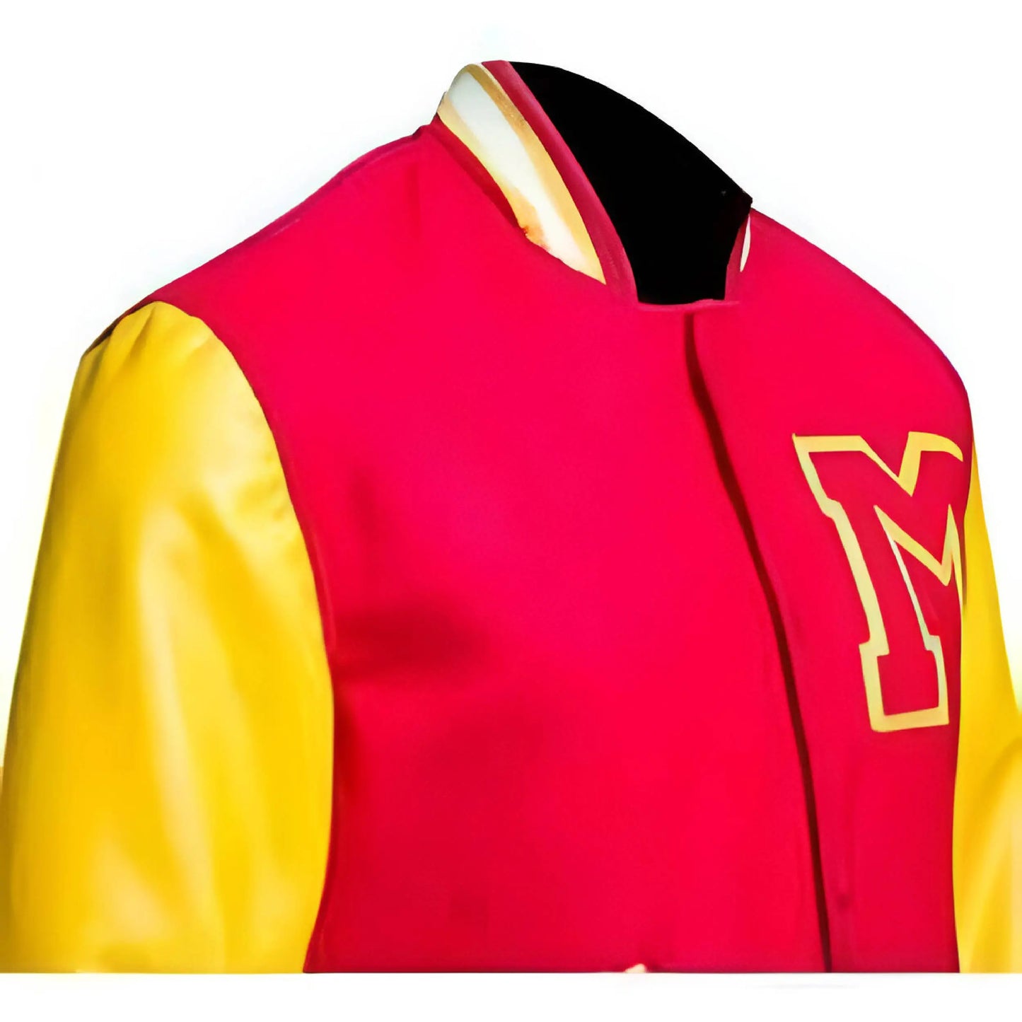 Men’s MJ Thriller Red Varsity Bomber Jacket with M Logo – Michael Jackson Style Coat The Jackeeta