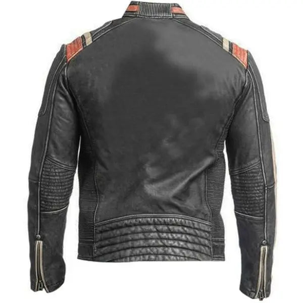Men's Distressed Café Racer Leather Jacket – Vintage Retro Motorcycle Style The Jackeeta
