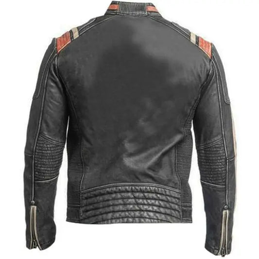 Men's Distressed Café Racer Leather Jacket – Vintage Retro Motorcycle Style The Jackeeta