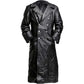 Men’s Vintage WW2 German Military Style Double-Breasted Black Leather Trench Coat The Jackeeta