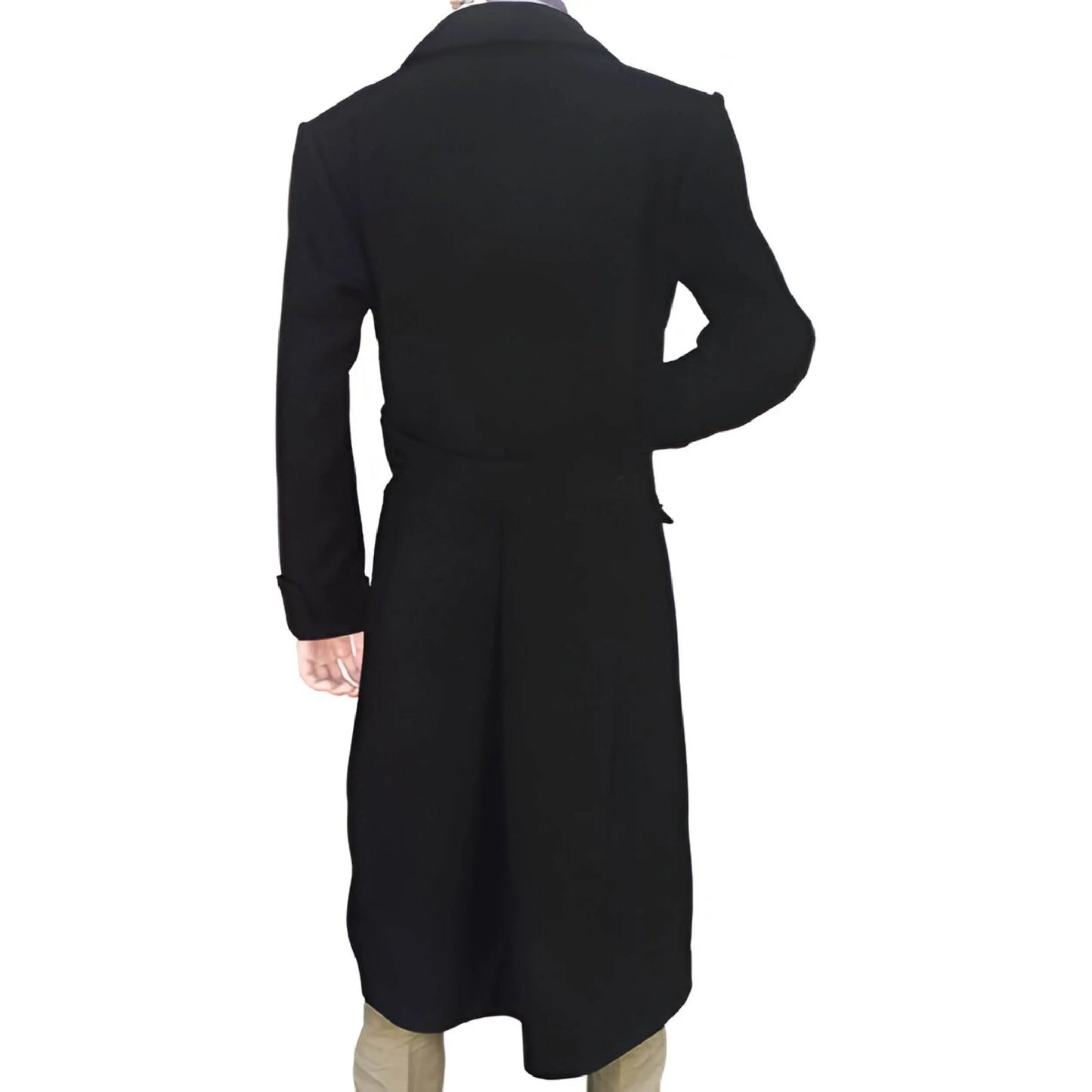 Men’s Black Wool Sherlock Holmes Coat with Cape – Vintage Victorian Detective The Jackeeta