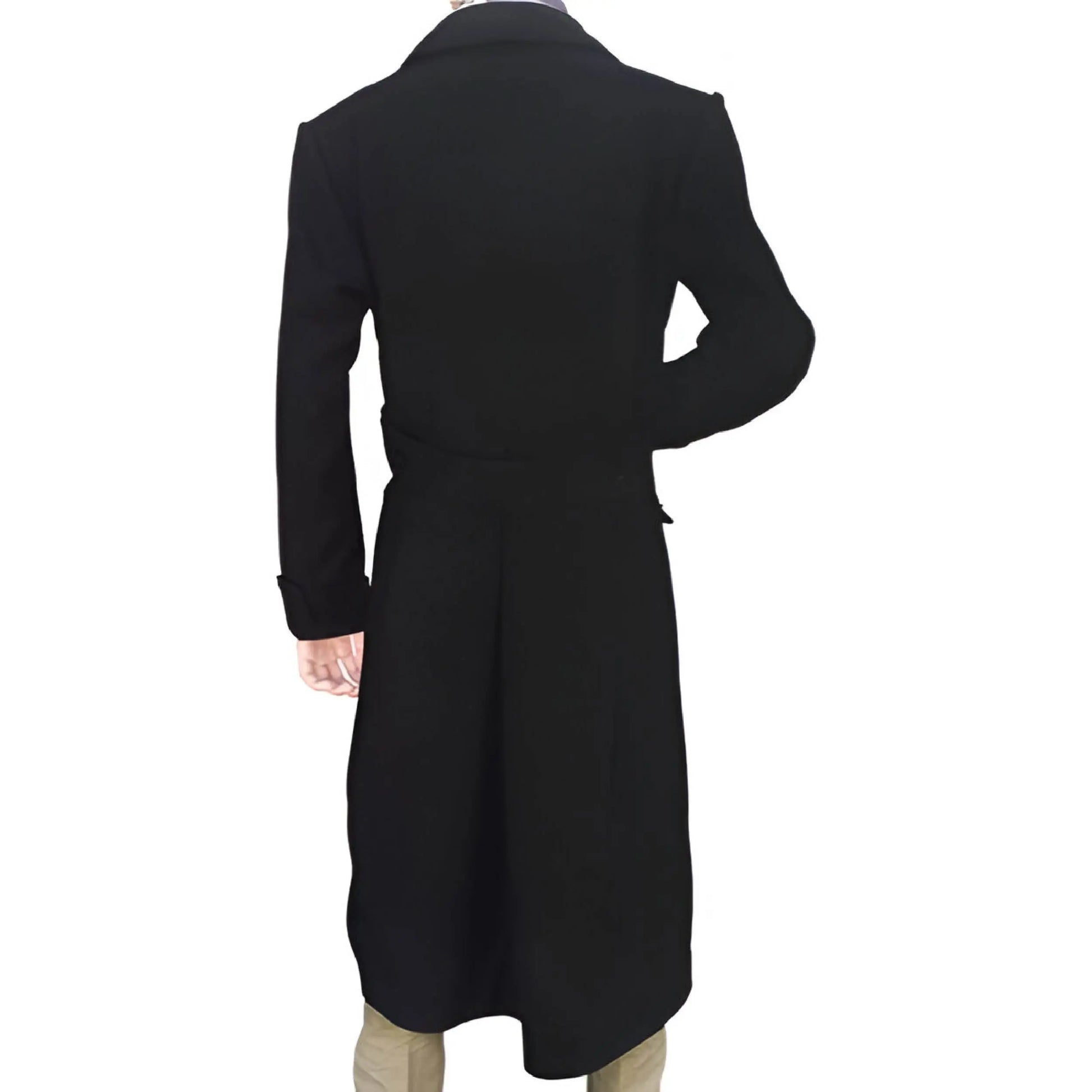 Men’s Black Wool Sherlock Holmes Coat with Cape – Vintage Victorian Detective The Jackeeta
