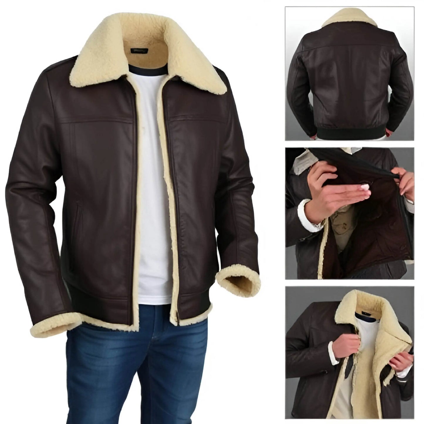 RAF B3 Shearling Aviator Bomber Jacket – Men’s Sheepskin Leather The Jackeeta